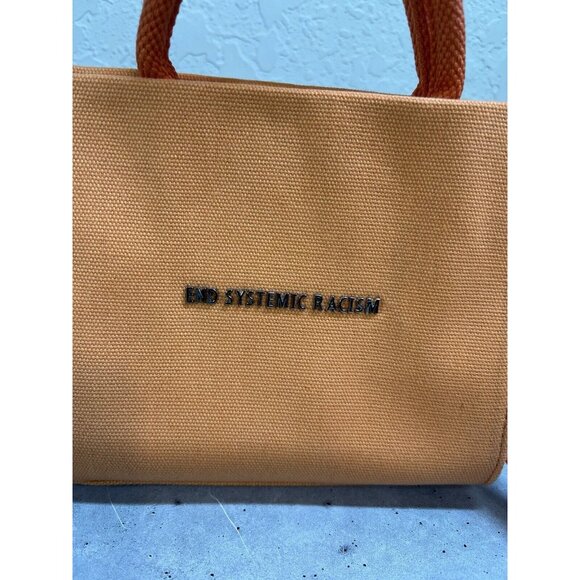 End Systemic Racism ESR Brandon Blackwood Orange Canvas Mini Tote Purse Bag - Picture 12 of 12